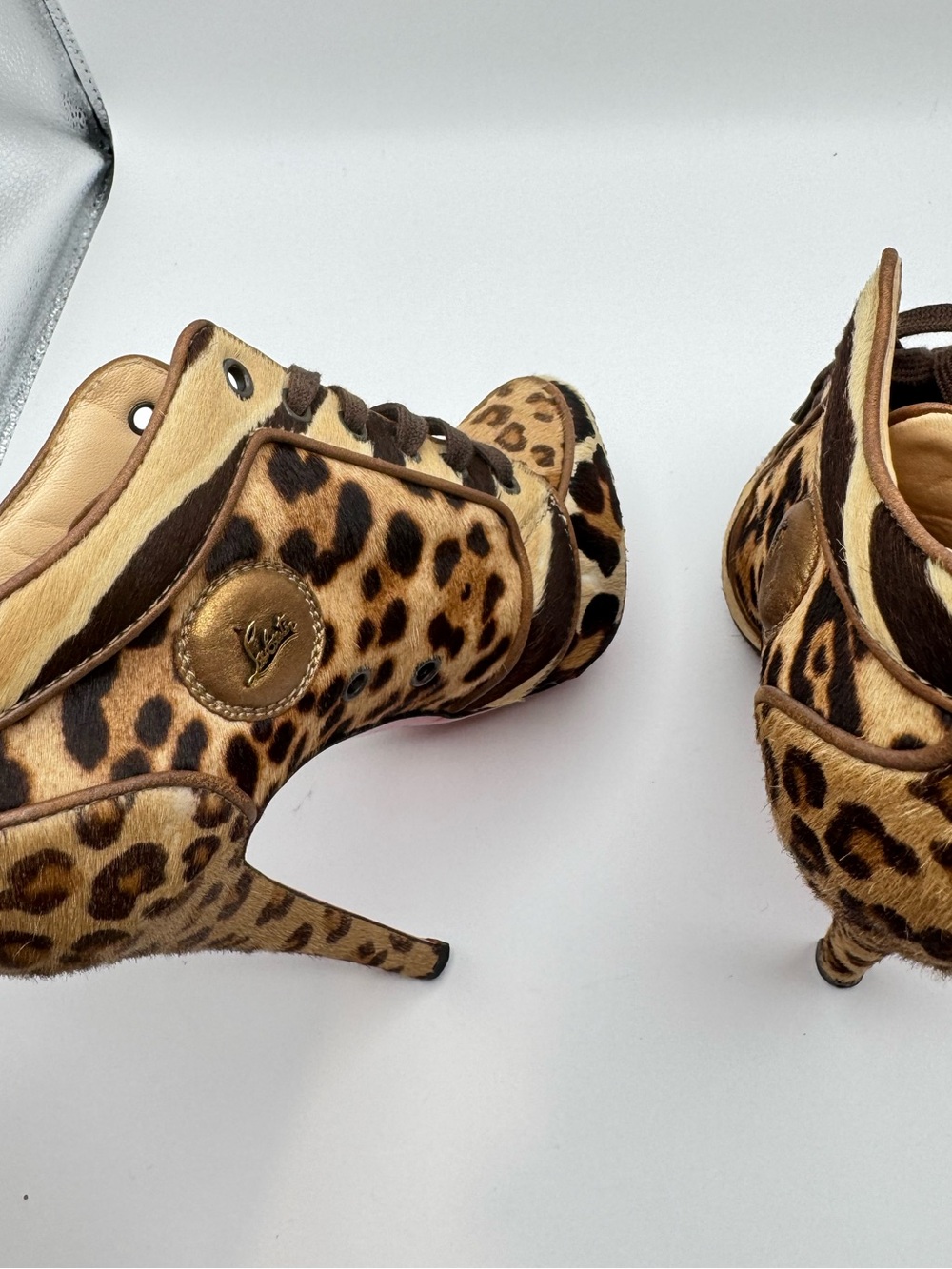 Christian Louboutin Pony Hair Leopard Venus Orlato 140 Booties EU 37 READ - Picture 7 of 11